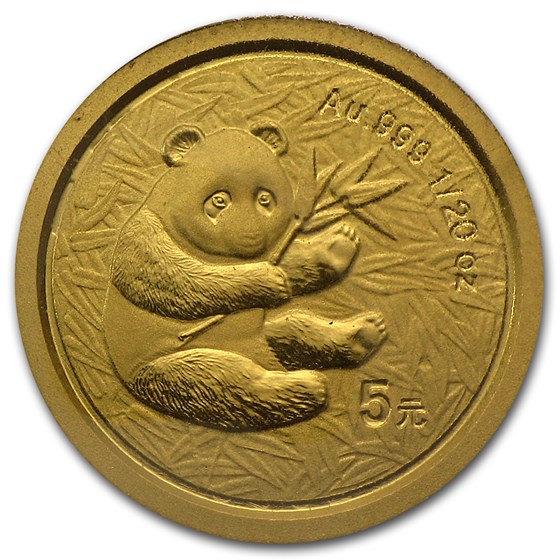 2000 China 1/20 oz Gold Panda Frosted BU (Sealed) 2000 China 1/20 oz Gold Panda Frosted BU (Sealed)